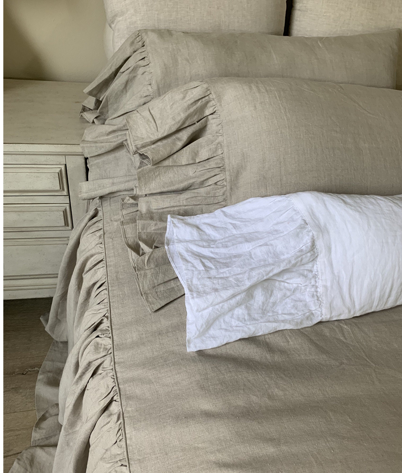Ruffled Bed Cover Ruffle Linen Bed 