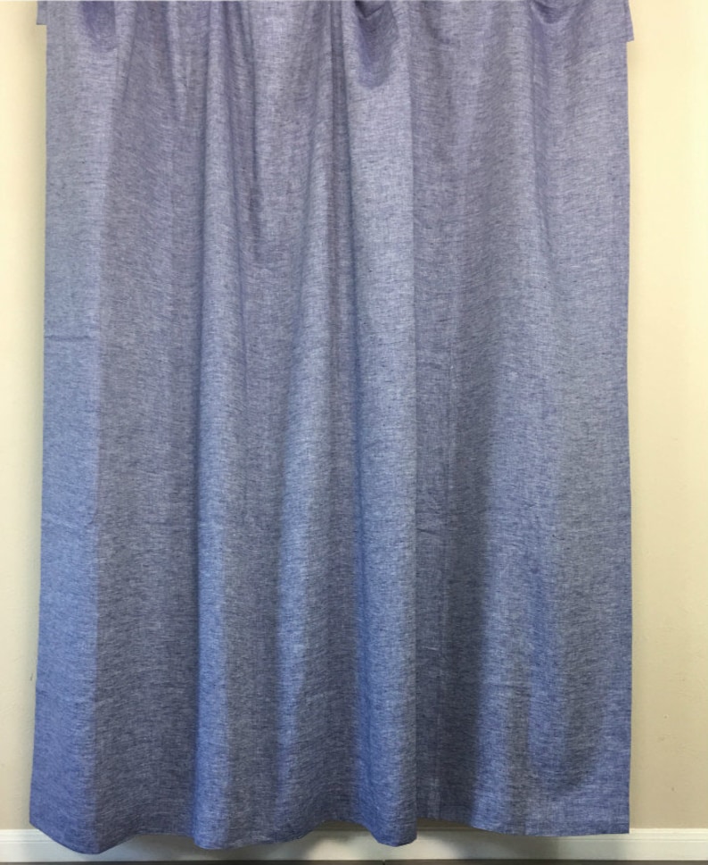 Chambray Denim Blue Linen Shower Curtain Mildewfree 72x72 Etsy