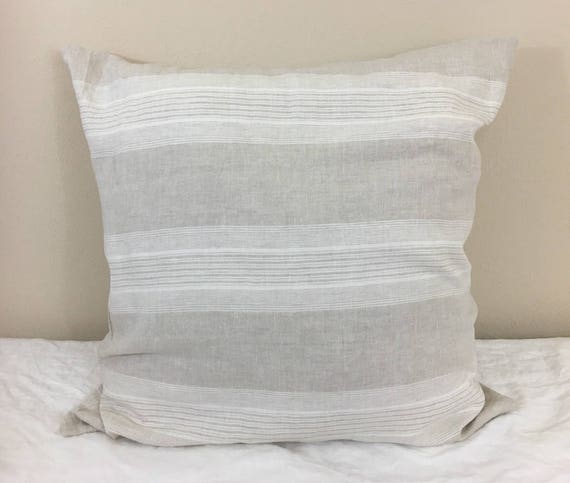 Coastal Striped Euro Sham Cover weaved Striped Euro Sham Pillow Cover Linen