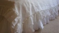Linen sheet with vintage ruffle style, ruffle bed cover, linen bedding , ruffled pillowcase also available, PURE LINEN