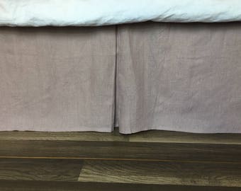 Orchid Linen Bed Skirt with Tailored Pleats, from 15" to 24" drop length or custom size