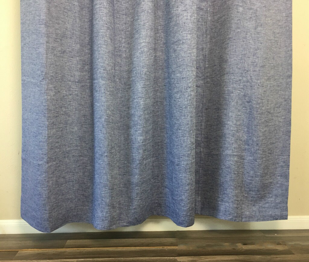 Chambray Denim Blue Linen Shower Curtain Mildew-free 72x72 | Etsy