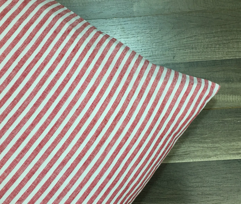 Red and White Striped Linen Duvet Cover Farmhouse Comfy Etsy