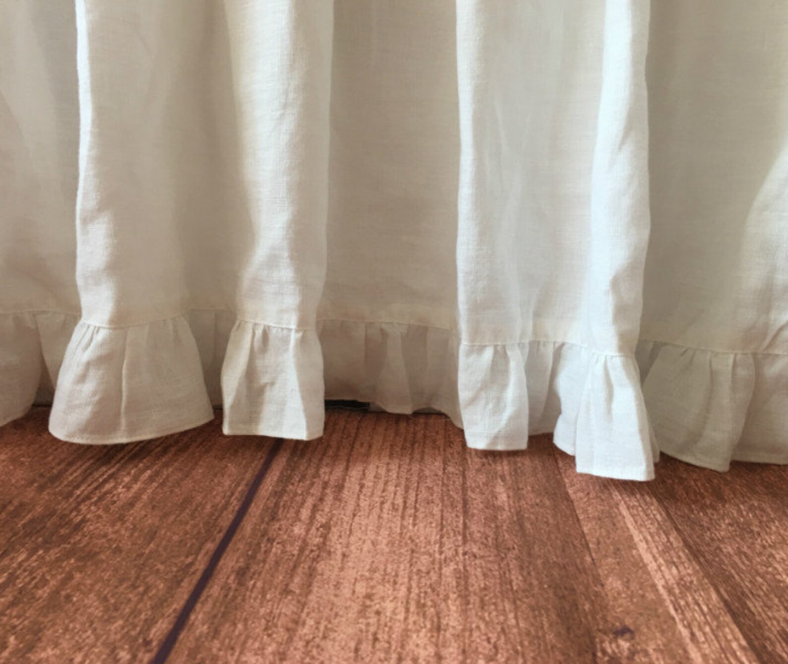 White Linen Bed Skirt With Ruffle Hem White Dust Ruffles Etsy