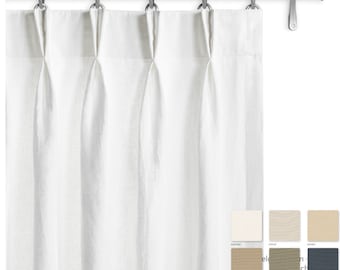 Par de cortinas de lino belga, lino con peso de lona, cortinas personalizadas, cortinas extra largas, 12 opciones de color