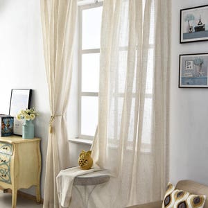 Natural Linen Sheer Curtains, Chic, Romantic!