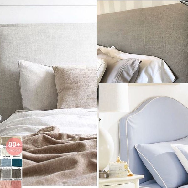 Linen Headboard Cover King Etsy