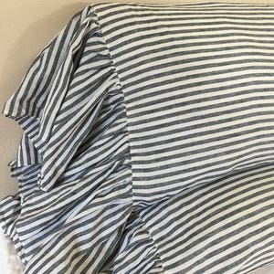 Pair of Slate Grey and White Striped Pillow Cases With Mermaid Long ...