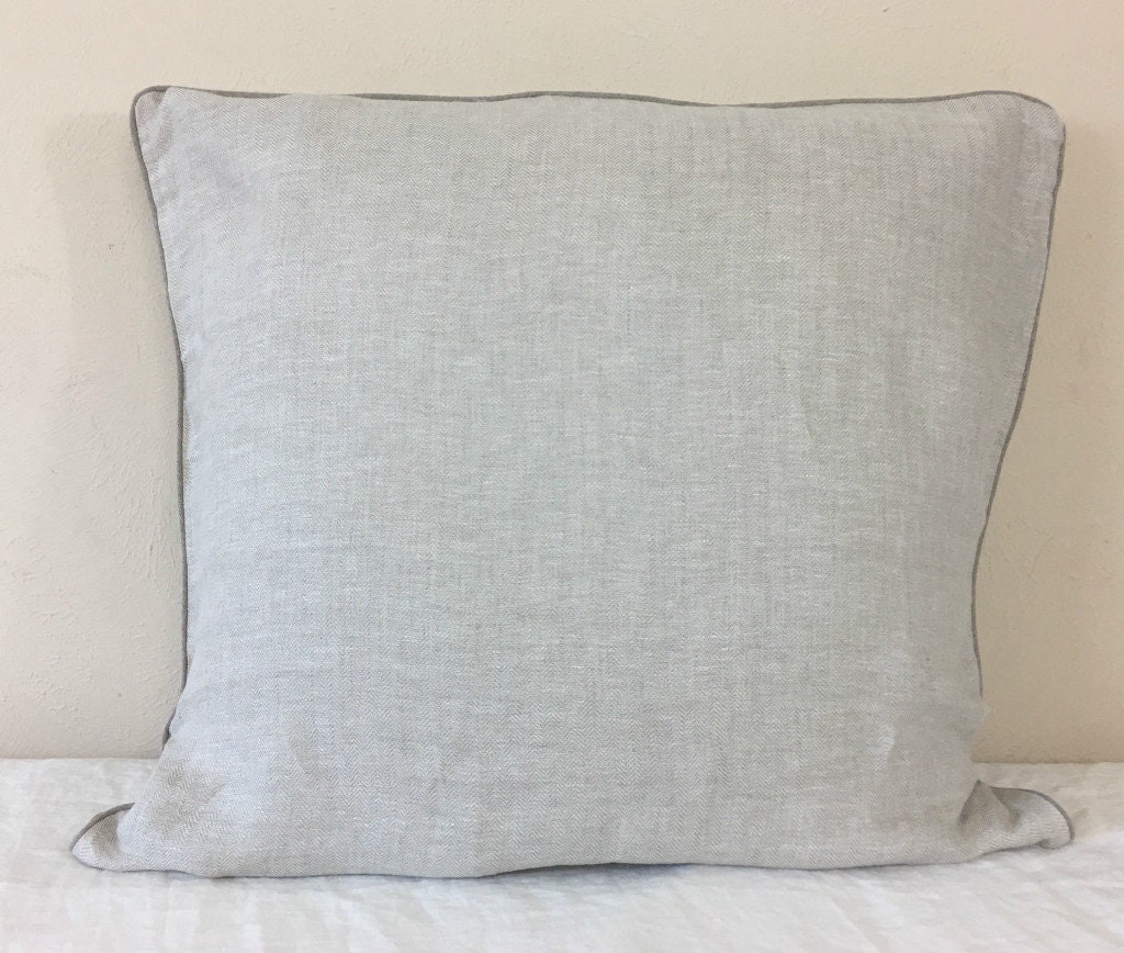 Linen Euro Sham Cover with Piping Finish all sizes 12x16 Etsy