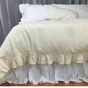 Sundress Linen Ruffle Duvet cover, Ruffle Linen Bedding, Luxury bedding collections