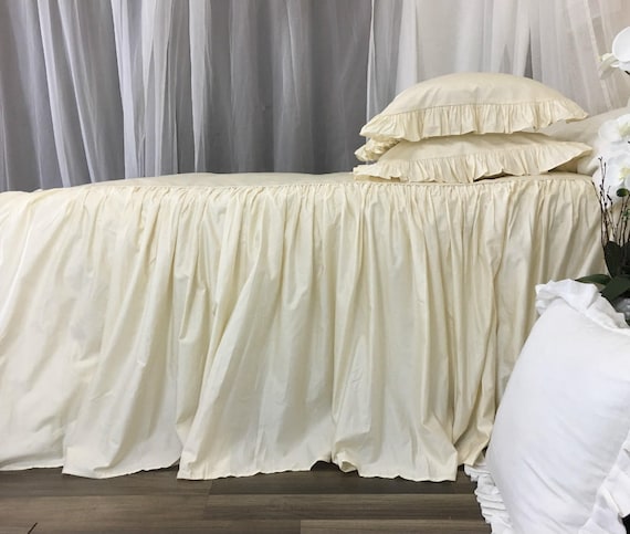 Elegante Tagesdecke aus Baumwolle in Creme, 100% Pima Baumwolle
