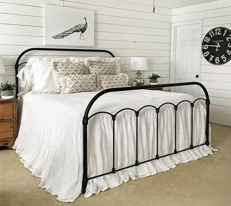 White Bedspread Natural Linen Bedspread White Linen Bed Etsy