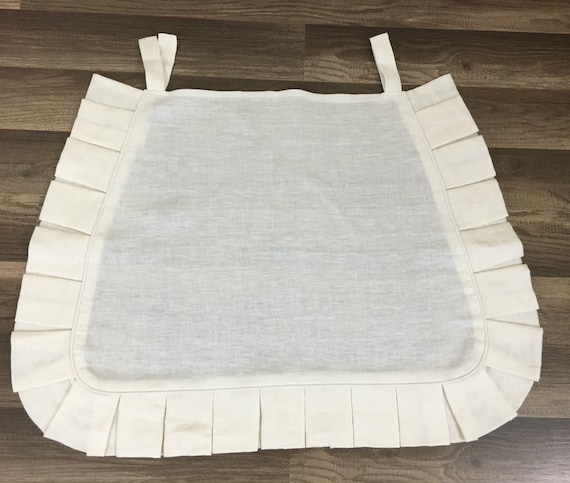 Linen Chair Seat Cover With Pleated Ruffles Multiple Colors Etsy