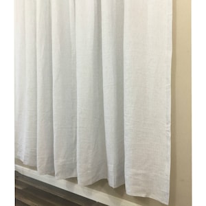Stone Grey Ticking Stripe Shower Curtain – Mildew-Free, 72x72, 72x85, 72x94, or Custom Size, Extra Long Extra Wide