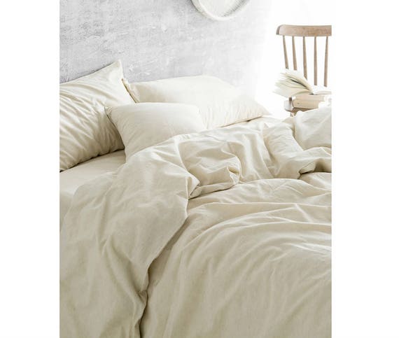 Cream Linen Duvet Cover Ivory Cream Bedding Natural Linen Etsy