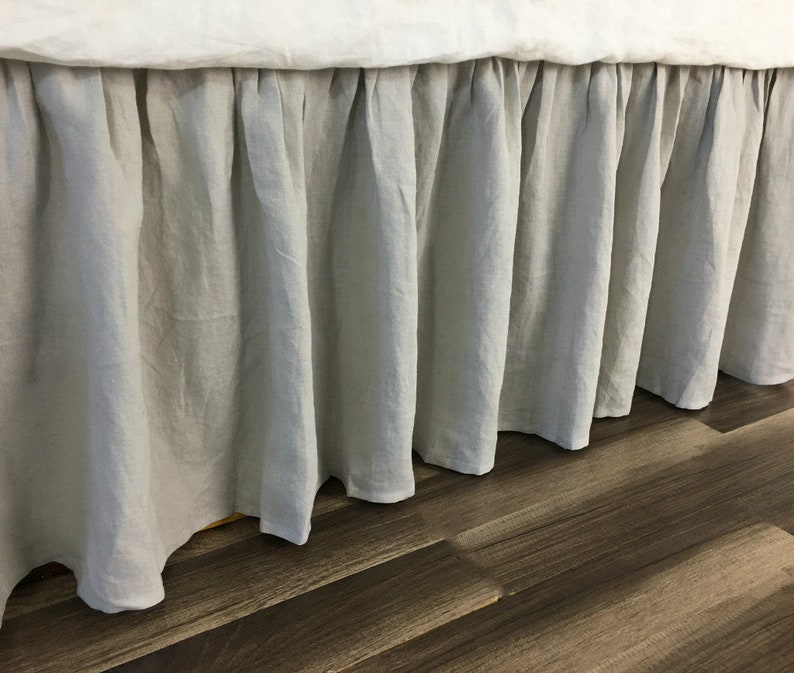 Natural Linen Bedskirt Bed Ruffles Linen Dust Ruffles Bed Etsy