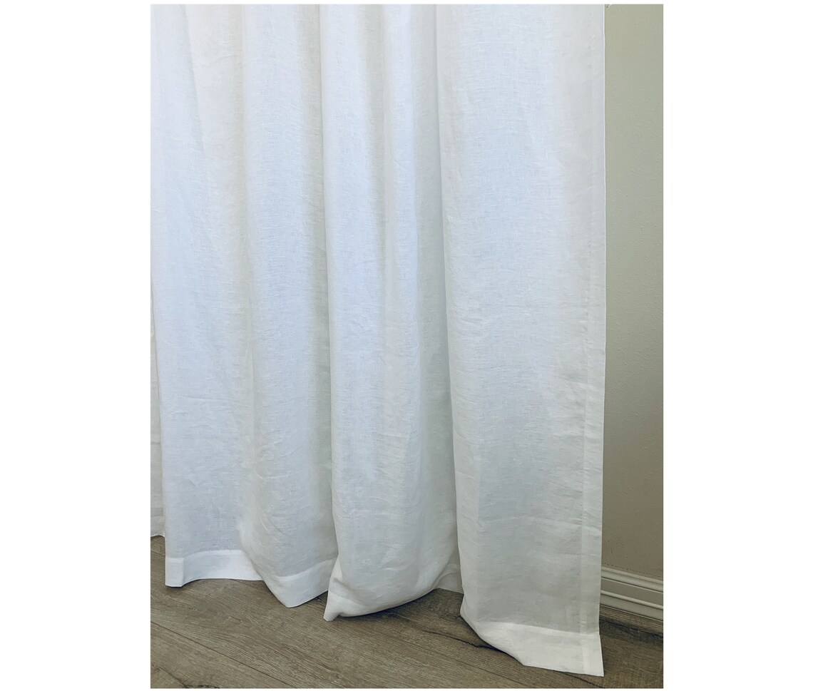 White Linen Shower Curtains Mildewfree 72x72 72x85 72x94 Etsy Australia
