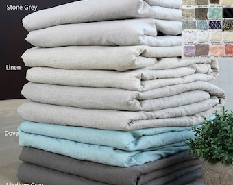 Natural Linen Duvet cover, over 41 colors and patterns to choose, Natural Linen bedding, Custom Size