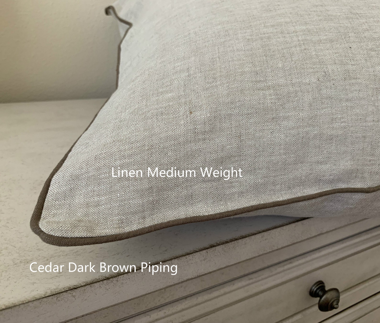 Linen Euro Sham Cover With Piping Finish All Sizes 12x16 Etsy