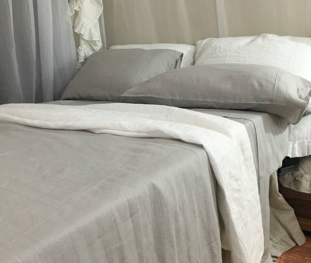 Stone Grey Bed Sheets Handmade In 100 Flex Linen Fitted 50