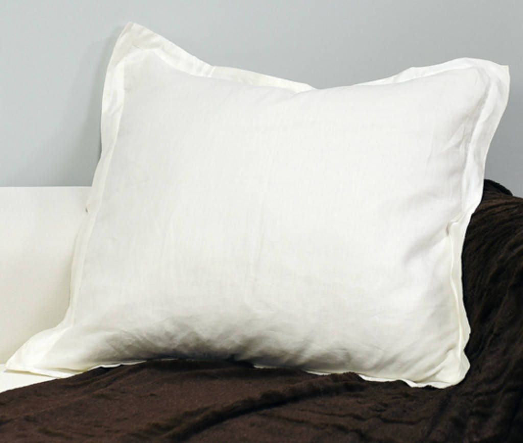 Euro Sham Covers With Flange 100 Linen Accented Pillow Etsy