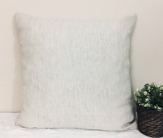 Natural Linen Euro Sham Covers, NO Dye, No Coloring, accented pillow covers, square pillow covers, 12x16, 16x16, 18x18, 20x20, 24x24, 26x26