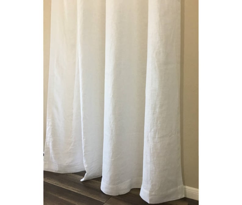 Natural Linen Shower Curtain MildewFree Custom Shower Etsy