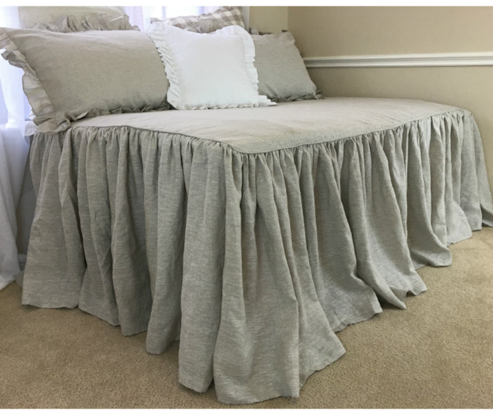 Day bed Cover Natural Linen Daybed Bedding Fitted Daybed Etsy