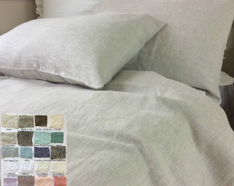 Natural Linen Duvet cover, Multiple Colors (40+), Natural Linen bedding, Available in Queen, King, Twin, Full, Custom Size Welcome