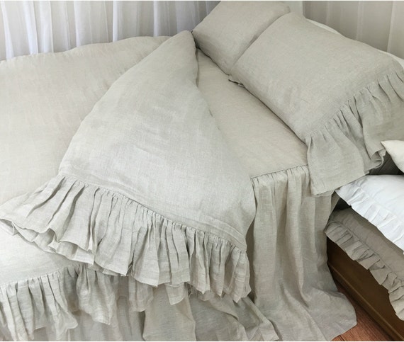Chevron Duvet Cover With Mermaid Long Ruffles Woven From Etsy