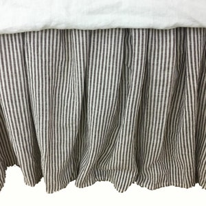 Coco Brown and White Striped Linen Bed Skirt Custom Bed - Etsy