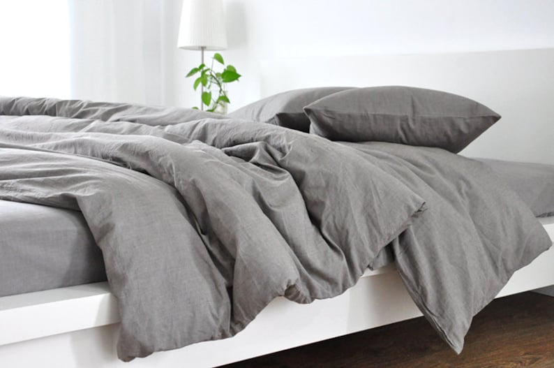 Medium Grey Linen Duvet Cover Linen Duvet Cover Grey Linen Etsy Canada