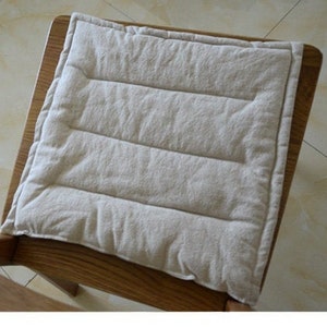 15% off, Natural Linen Seat Cushion, 20x20 with ties, ready to ship.