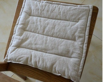15% off, Natural Linen Seat Cushion, 20x20 with ties, ready to ship.