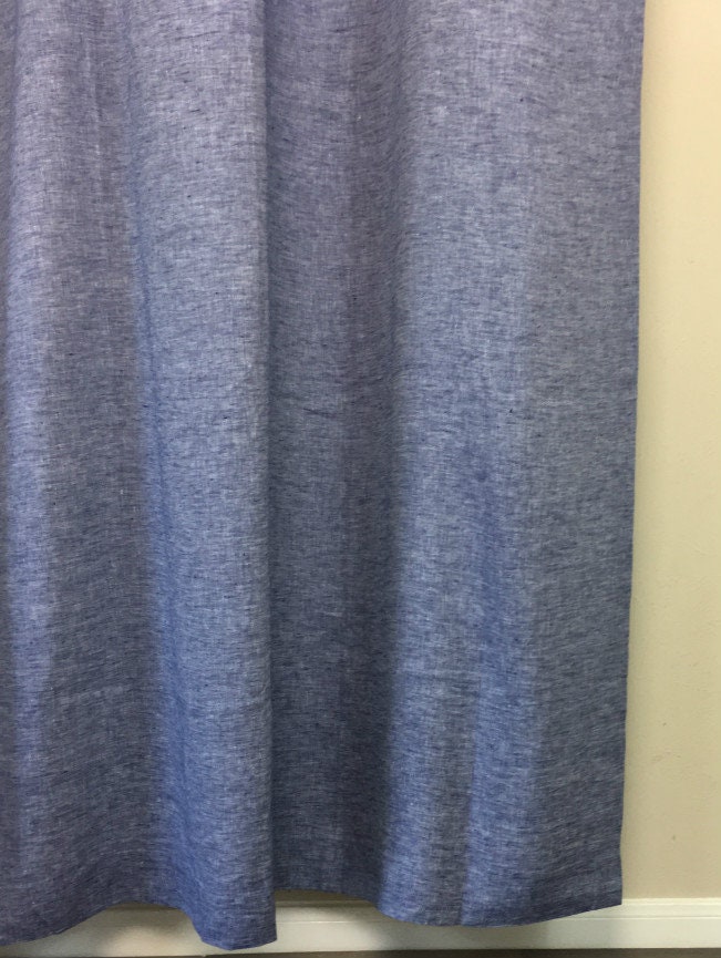 Chambray Denim Blue Linen Shower Curtain Mildewfree 72x72 Etsy