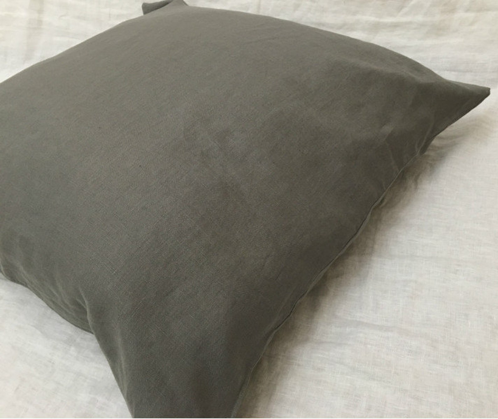 Medium Grey euro sham grey linen euro sham euro sham covers Etsy