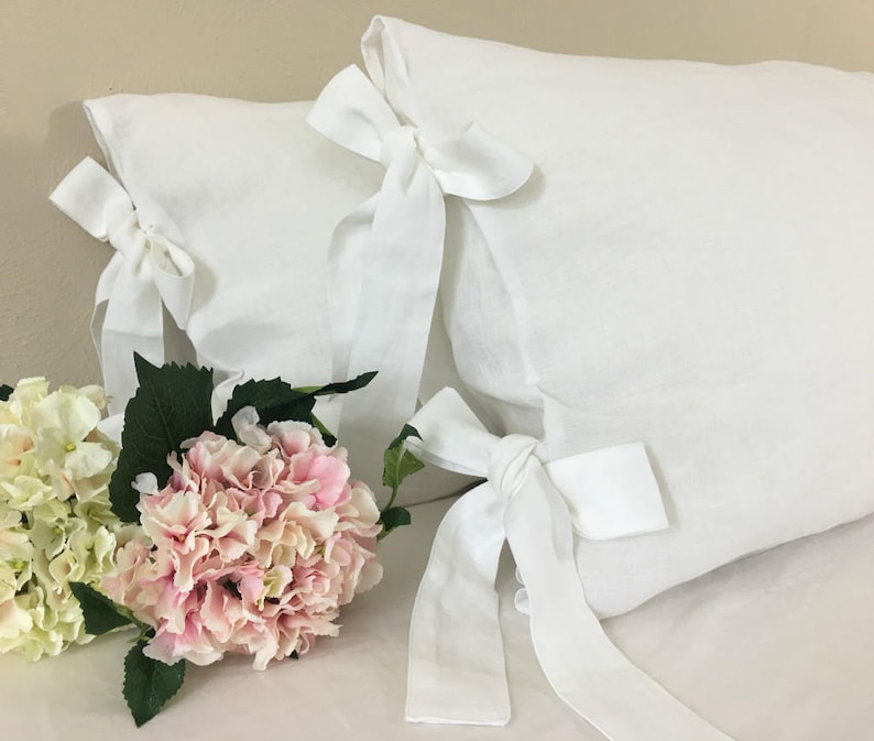 Linen Euro Sham Cover with Ties over 41 colors and patterns Etsy