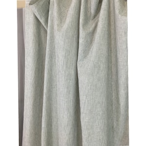 Subtle Black and White Ticking Striped Curtain, custom curtains, extra long curtains