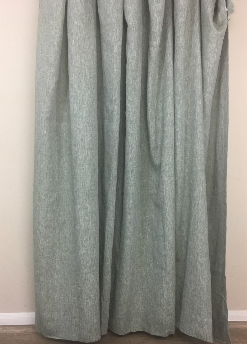 Chambray Olive Green Linen Shower Curtain Chambray Weave - Etsy