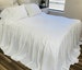 White Bedspread, natural linen bedspread, White Linen bed cover, queen bedspread, king bedspread, twin bedspread 