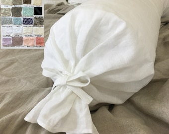 Bolster-Kissenbezug aus natürlichem Leinen, mehrere Farbauswahlen, geben Ihrem Bett einen neuen Look!
