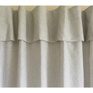Natural Linen Shower Curtain with Valance, All sizes or Custom Size