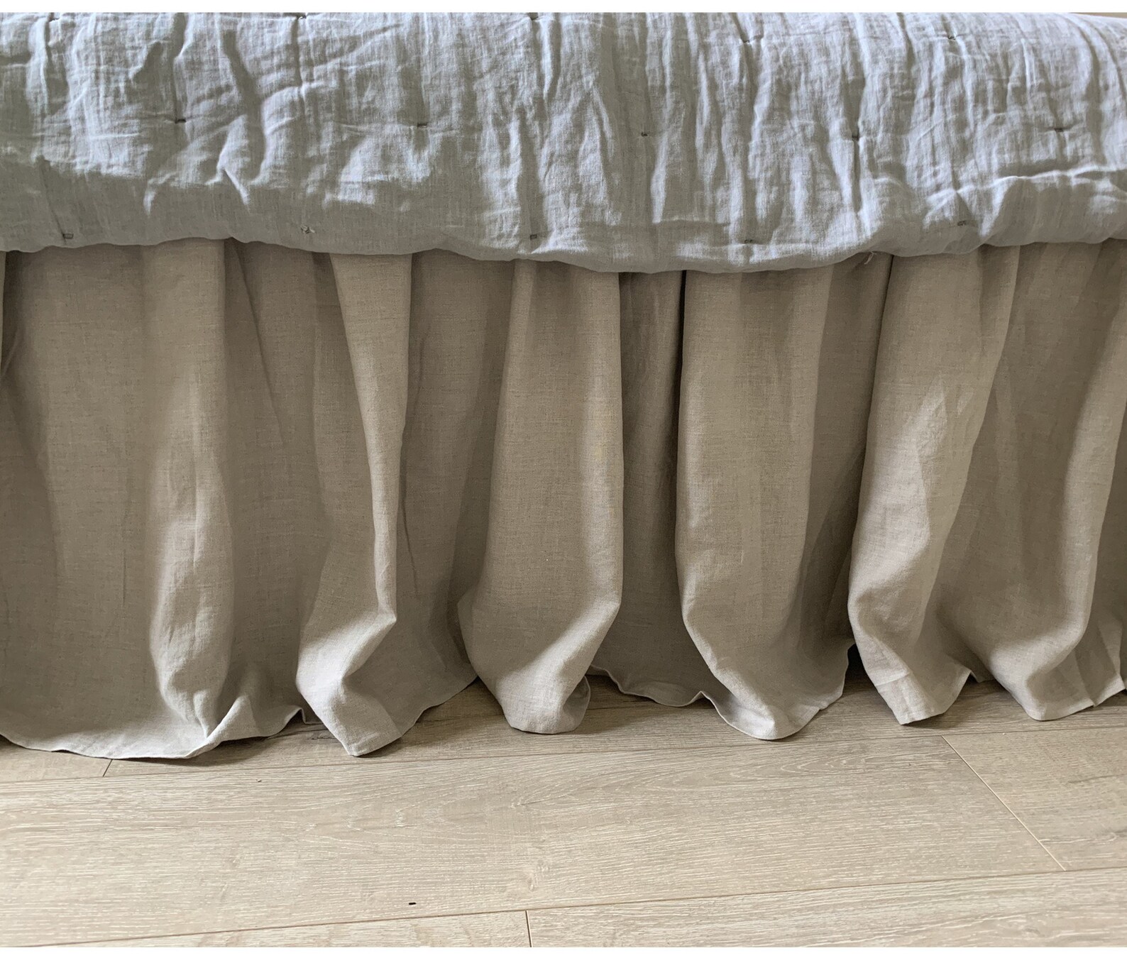 Natural Linen Bed Skirt in DARK LINEN Shade Linen Dust Etsy