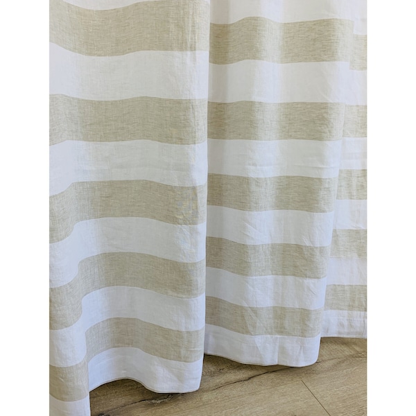 Ivory Linen Shower Curtain main image 1
