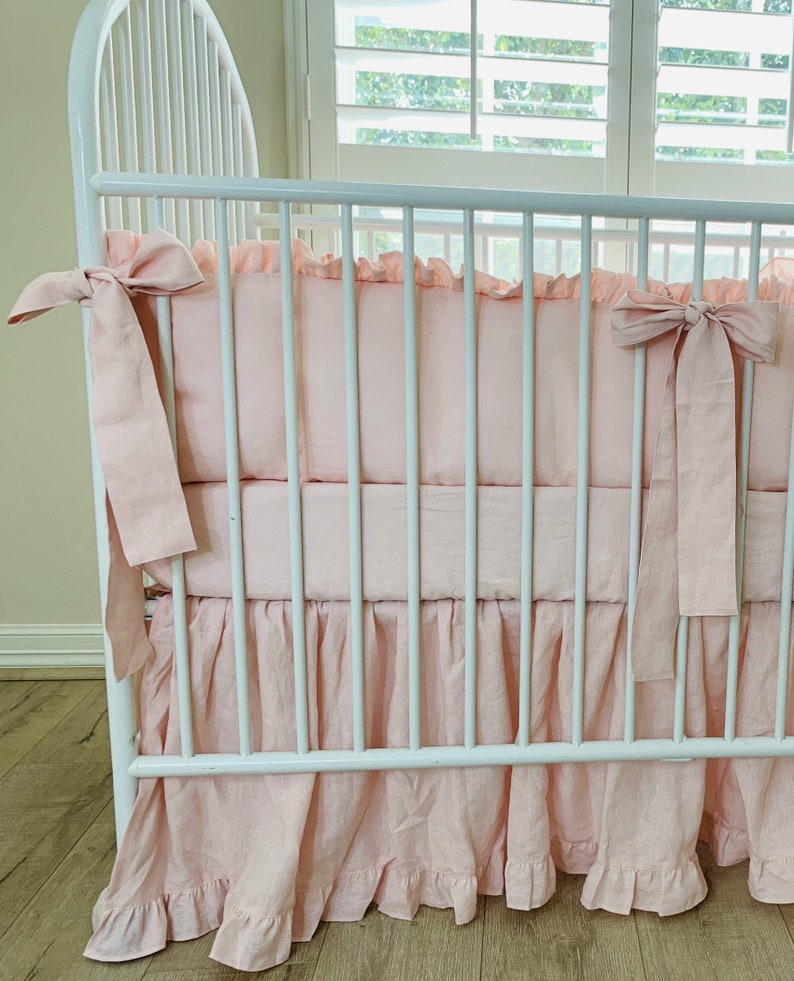 Dogwood Pink Bumper Bedding with Ruffles Baby Girl Crib Etsy