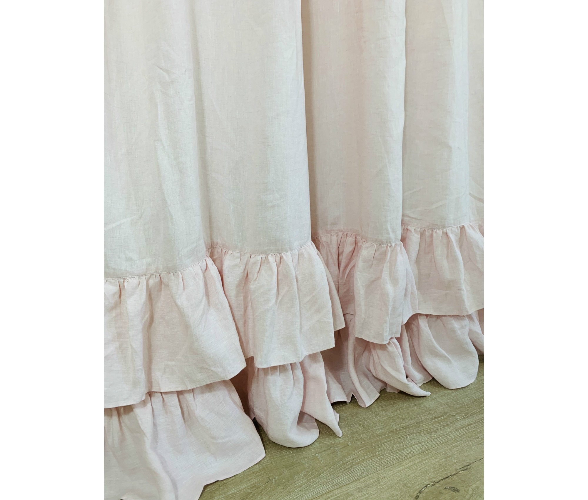Pink 2024 ruffle curtains