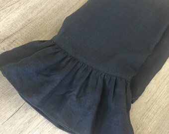 Leinenhandtuch mit Rüschen, Leinen-Gesichtstuch, Leinenbadetuch, Leinenhandtuch-Set, Rüschenhandtücher