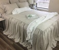 Natural Linen bedspread, bed cover, queen bedspread, king bedspread, linen bedspread,  ruffle bedding, shabby chic bedding