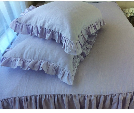  Purple Lavender Bed Skirt with Split Corners King Size