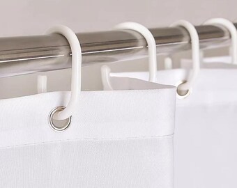 Cortina de ducha de lino con forro impermeable, cortina de ducha de nailon desmontable, tamaño personalizado